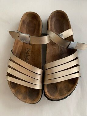 Birkenstock Betula Gold Strappy Slide Sandals women’s size 41 US 10